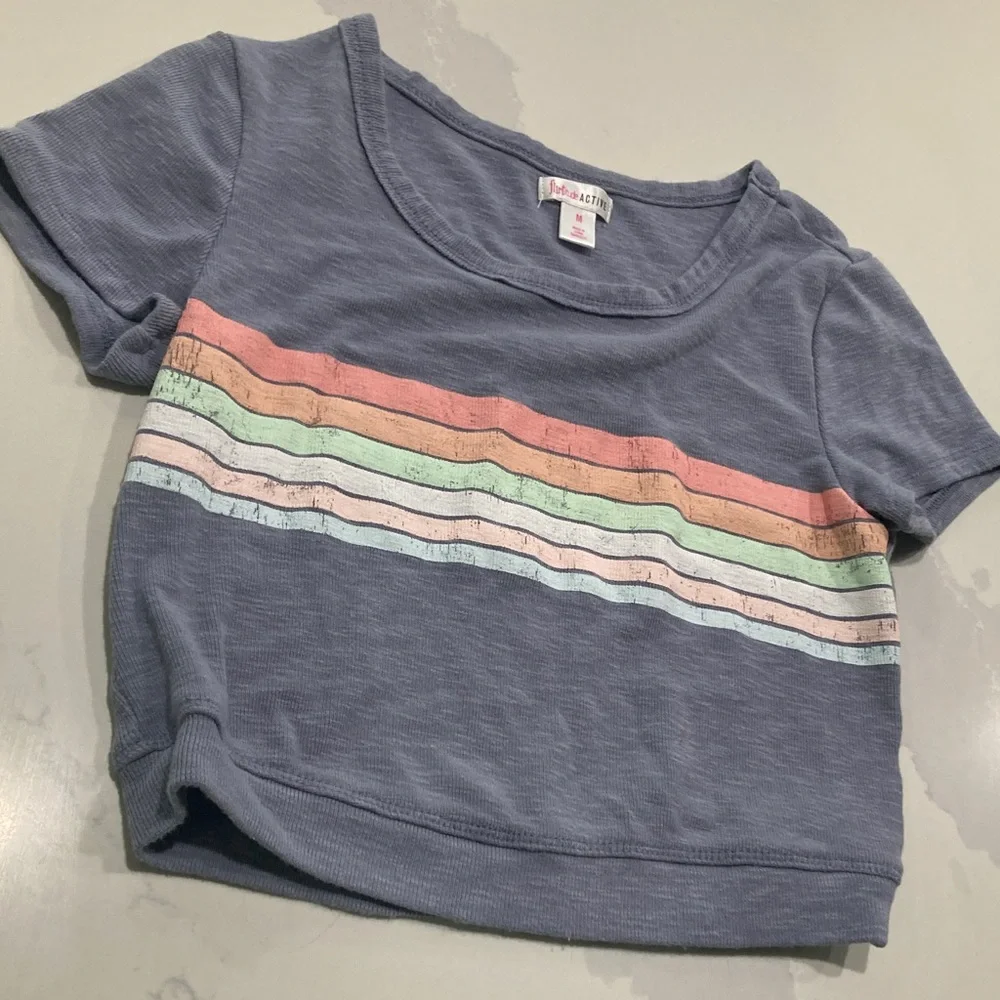 Cropped Striped Tee - Picture 2 of 3